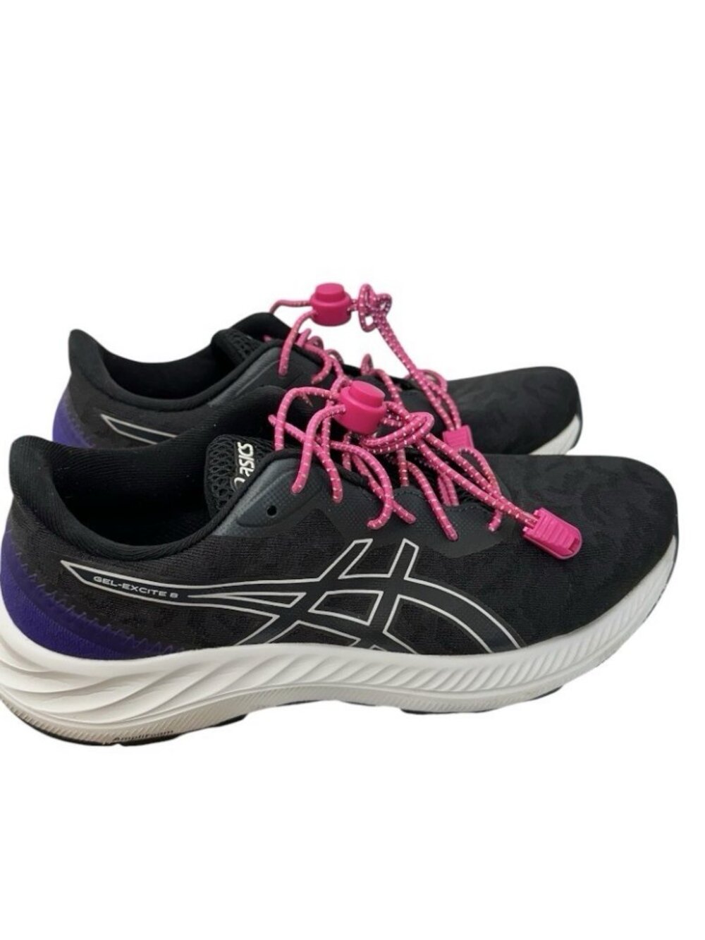 Asics Gel Excite Running Shoe Sneaker, Black Pink, Purple Women's Size 7